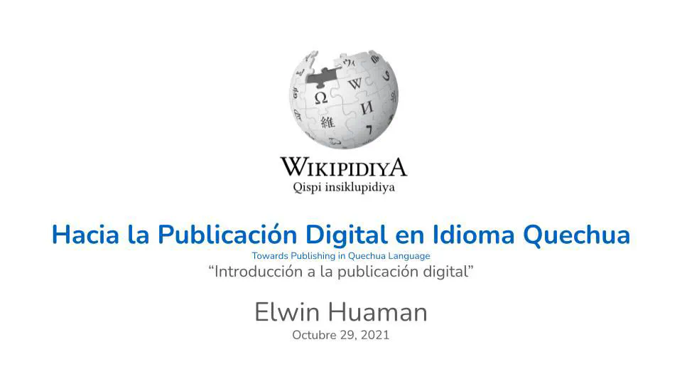 Quechua Wikipidiya Editaton - I